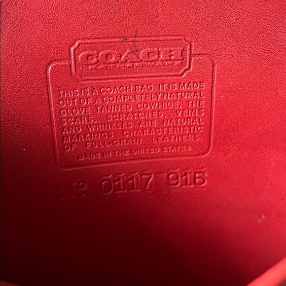 Coach Red Station Bag Leather crossbody bag satchel vintage with hang tag - Picture 8 of 15